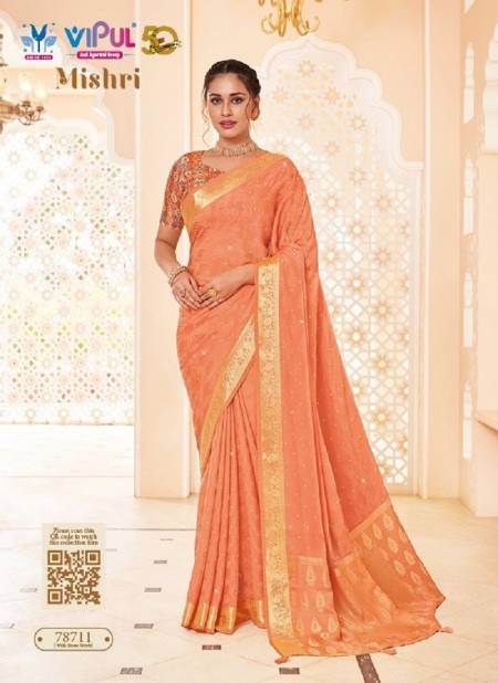 Orange Colour Mishri By Vipul Weaving Sarees Wholesale Clothing Distributors In India 78711